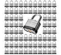 CINCINNO Lot de 72 Cadenas en Acier Laminé de 4,5 cm Avec Clé - Plusieurs Cadenas Avec Même Clé Pour Portails, Clôtures, Abris de Jardin, Garages