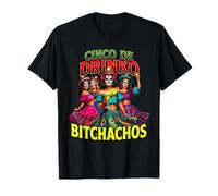 Cinco De Drinko Bitchachos Cinco de Mayo Women Skull Makeup T-Shirt