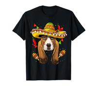 Cinco de Mayo Basset Hound Sombrero pour homme et femme T-Shirt