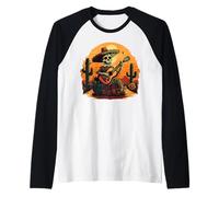 Cinco De Mayo Guitare squelette mexicaine Fiesta Cactus Floral Manche Raglan