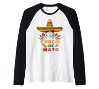 Cinco de Mayo Siberian Husky Funny Dog for Cinco de Mayo Manche Raglan
