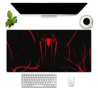 Cindasun Grand Tapis de Souris Araignée Noir et Rouge, Taille XL, pour Jeu d'Ordinateur Portable et Clavier, Bords Cousus Durables et Base en Caoutchouc