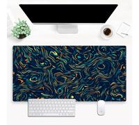 Cindasun Sous-main de jeu abstrait ciel étoilé tourbillon - Grand tapis de souris XXL pour clavier et souris avec bords cousus, 80 x 40 cm, art coloré