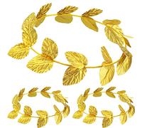 Cindeer 3 Pièces Couronne de Laurier Bandeau de Feuille Romaine Coiffe Grecque Dorée Costume de Déesse pour Femmes Hommes Halloween Coiffe Décoration de Fête