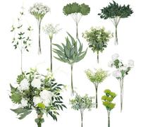 Cindeer Lot de 125 tiges de Verdure Artificielle avec 11 Sortes de tiges d'eucalyptus artificielles pour Bouquets de mariée, Arrangements de Mariage, Maison