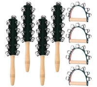 Cindeer Lot de 8 clochettes de Noël avec poignée en bois pour rythme, percussion et fêtes de Noël (vert)