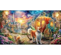 Cinderella-and-Her-Pumpkin-Carriage-at-Night 1000 pièces Jeu Stimulant Puzzle pour Adultes Papier recyclé Jeu Familial Amusant & Stimulant pour Relaxation, créativité et Cadeaux 70x50/1000 pièces
