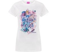 Cinderella - "Reality Is Just A Fairy Tale" T-shirt pour femme NS8375 (S) (Blanc/Rose/Bleu)