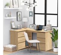 CINDERFUL Bureau d'angle Chêne Sonoma 145x100x76 cm Bois d'ingénierie,Bureau d'angle spacieux et Fonctionnel avec rangements pour Un Espace de Travail organisé Meubles de Bureau