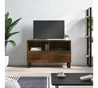 CINDERFUL Meuble TV Chêne Marron 80x36x50 cm Bois d'ingénierie,Meuble TV élégant et spacieux : Rangez Vos Affaires en Toute simplicité Meubles TV, Banc TV