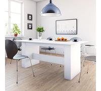 CINDERFUL Table à Manger Blanc 180x90x76 cm Bois d’ingénierie,Table à Manger en Bois d'ingénierie Blanc Style Minimaliste et Robuste pour Vos Repas Salle à Manger