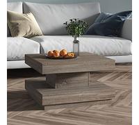 CINDERFUL Table Basse Gris 60x60x35 cm MDF Meubles Tables Basses