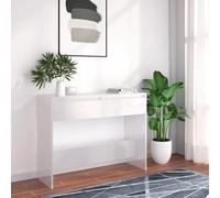 CINDERFUL Table Console Blanc 100x35x76,5 cm Bois d'ingénierie,Console de décoration et Pratique pour entrée Couloir Salon Bureau Blanc 100 x 35 cm Tables d'appoint