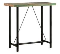 CINDERFUL Table de Bar 110x55x107 cm Bois Massif de récupération et Fer,Table de Bar en Bois Massif de récupération Robuste et Stable pour Repas ou apéritifs en Famille et Entre Amis Salle à Manger