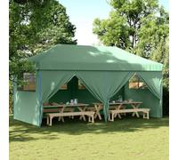 CINDERFUL Tente de réception Pliable escamotable 4 parois latérales Vert Structures extérieures