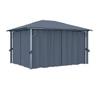 CINDERFUL Tonnelle avec Rideau 400x300 cm Anthracite Aluminium Structures extérieures