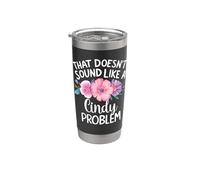 Cindy Personalized Cute Flower Girls Cindy Name Gobelet isotherme en acier inoxydable double paroi