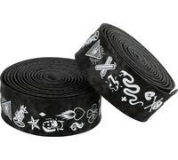 Cinelli Tape Mike Giant Velvet Handlebar Tape Blanc,Noir Black / With Custom Plugs