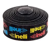 Cinelli Tape Logo Velvet Multicolor Handlebar Tape Noir Black / With Custom Endplugs