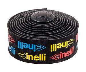 Cinelli Logo Ruban pour Guidon en Velours - Jaune/Rouge/Bleu