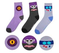 Cinereplicas Brawl Stars - Coffret de 3 paires de chaussettes - 8-Bit, Rico, Mortis - Taille unique EU 35-45 - Licence Officielle