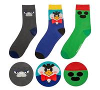 Cinereplicas Brawl Stars - Coffret de 3 paires de chaussettes - Spike, Corbac, Mr.P - Taille unique EU 35-45 - Licence Officielle