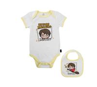 Cinereplicas Harry Potter - Body pour bébé et Son Bavoir Petit Sorcier - 6-12M - Licence Officielle