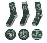 Cinereplicas Harry Potter - Chaussettes - Pack de 3 - Unisexes - Maison Serpentard - Chaussettes à emblèmes - Taille 35 à 45