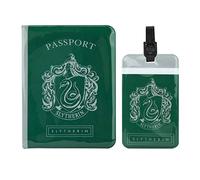 Cinereplicas Harry Potter - Étiquette à Bagage & Couverture de Passeport Serpentard - Licence Officielle