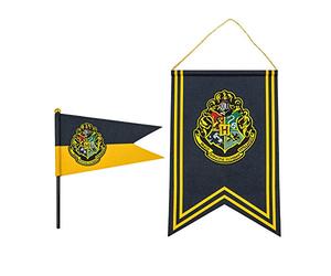 Cinereplicas - Harry Potter - Set Bannière et Drapeau - 30 x 43cm - Décoration - Licence Officielle - Poudlard