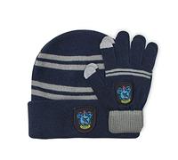 Cinereplicas Harry Potter - Set Bonnet & Gants - Enfants - Licence Officielle - Maison Serdaigle - Bleu et Gris - Taille Unique