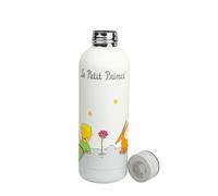 Cinereplicas Le Petit Prince - Gourde Isotherme Signature Un Jour Une Rose 500ml - Bouteille en Acier Inoxydable pour le Voyage, le Bureau et le Quotidien - 22 x 7,4 x 7,4 cm - Licence Officielle