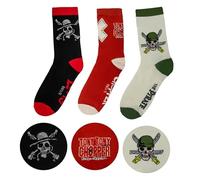 Cinereplicas One Piece - Lot de 3 chaussettes - Taille EU 35 à 45-35×13×0,3 cm - Licence Officielle