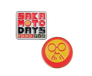 Cinereplicas Sakamoto Days - Set de 2 Pins en Métal Chez Sakamoto - 3 cm chacun - Licence Officielle