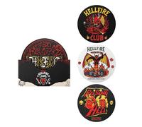 Cinereplicas Stranger Things - Lot de 4 dessous de verre Hellfire Club - Licence officielle