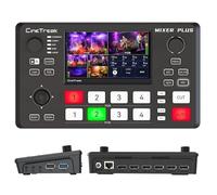 CineTreak Mixer Plus Mélangeur Vidéo de Streaming en Direct 4 Canaux HDMI, Écran LCD 4,5" Intégré, Contrôle Caméra PTZ, Chroma Key, 1080p60 USB 3.0 UVC pour OBS, Zoom, Youtube