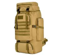 CINGHI LUSSO Sac à dos de randonnée 80l hommes et femmes militaire tactique sac à dos imperméable molle sac de jour Camping randonnée en plein air survie sac à dos (Kaki)