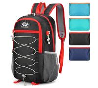 CINGHI LUSSO Sac à dos de voyage 25l hommes et femmes sac à dos pliable voyage Camping randonnée extérieur sac à dos petit imperméable ultra léger (Noir)