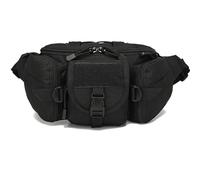 CINGHI LUSSO Sac banane tactique camouflage militaire pour homme pour sport de plein air, marche, course, randonnée, camping, escalade, trekking, chasse, noir, Sac banane militaire