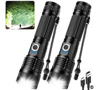 cinlinso Lampe Torche LED Ultra Puissante, 100,000 Lumens Lampe Torche Rechargeable, 5 Modes, Longue Durée, IPX7 Étanche Lampe torche LED Pour Camping, Randonnée