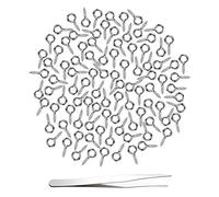 CINMOK 200pcs 8mm*4mm Crochets à Oeil en Acier Inoxydable Vis à Œil, Tige à Vis Plaqué Argenté Crochet à Oeil pour Résine, Bijoux, Perles et Plastique, DIY