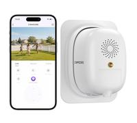 CINMOORE Caméra de sécurité pour fenêtre 2,5 K, sans perçage, anti-reflet, détection IA gratuite humain/véhicule/animal de compagnie, vision nocturne en couleur, batterie 5000 mAh et double