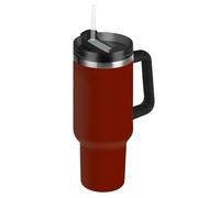 Cinnabar Bouteille d'eau sous vide à large goulot avec sangle et paille résistante aux fuites - Tasse à café décorative de voyage pour la maison, le bureau ou la voiture - Inoxidable pour Agua - 1,2 l