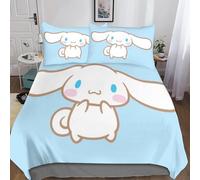Cinnamoroll Housse De Couette, D Anime Motif Imprim¿¿ Parure De Lit Housses De Couettes En Microfibre Avec Fermeture ¿¿Clai Parure De Couette Avec Taie