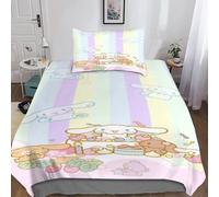 Cinnamoroll Housse De Couette, D Anime Parure De Lit Housses De Couettes Microfibre Avec Fermeture ¿¿Clair Et Taies D'oreiller Parure De Couette Respir