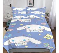 Cinnamoroll Housse De Couette, D Anime Parure De Lit Housses De Couettes Microfibre Avec Fermeture ¿¿Clair Et Taies D'oreiller Parure De Couette Respir