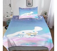Cinnamoroll Housse De Couette D Imprim¿¿ Anime Parure De Lit Microfibre Fermeture ¿¿Clair, Housses De Couettes Avec D'oreiller Parure De Couette Pour Ad