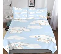 Cinnamoroll Housse De Couette D Imprim¿¿ Anime Parure De Lit Microfibre Fermeture ¿¿Clair, Housses De Couettes Avec D'oreiller Parure De Couette Pour Ad