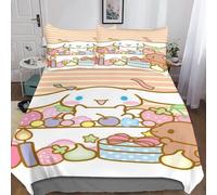 Cinnamoroll Housse De Couette D Motif Imprim¿¿ Anime Parure De Lit Housses De Couettes En Microfibre Avec Fermeture ¿¿Clai Parure De Couette Avec Taies