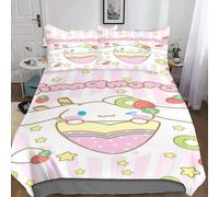 Cinnamoroll Housse De Couette Fille Avec Taies D'oreillers Parure De Lit Housses De Couettes Anime Microfibre Avec Fermeture ¿¿Clair Parure De Couette